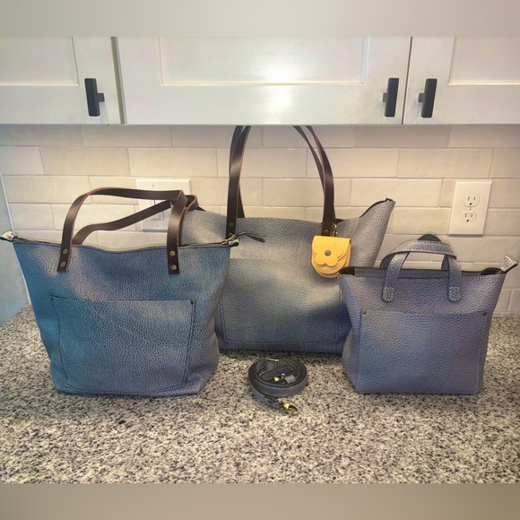 💙 NWOT Set of 3 Portland Leather Goods Totes (L, M & S) - Picture 2 of 9